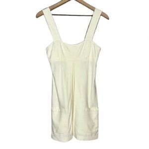 Women's 0 Diane Von Furstenberg Jumper Tank Dress Cream Stretch Pleat A Line